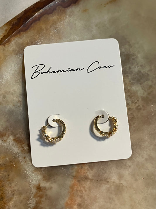 Studded Mini Gold Hoops