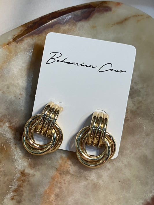 Statement Knotted Gold Earrings