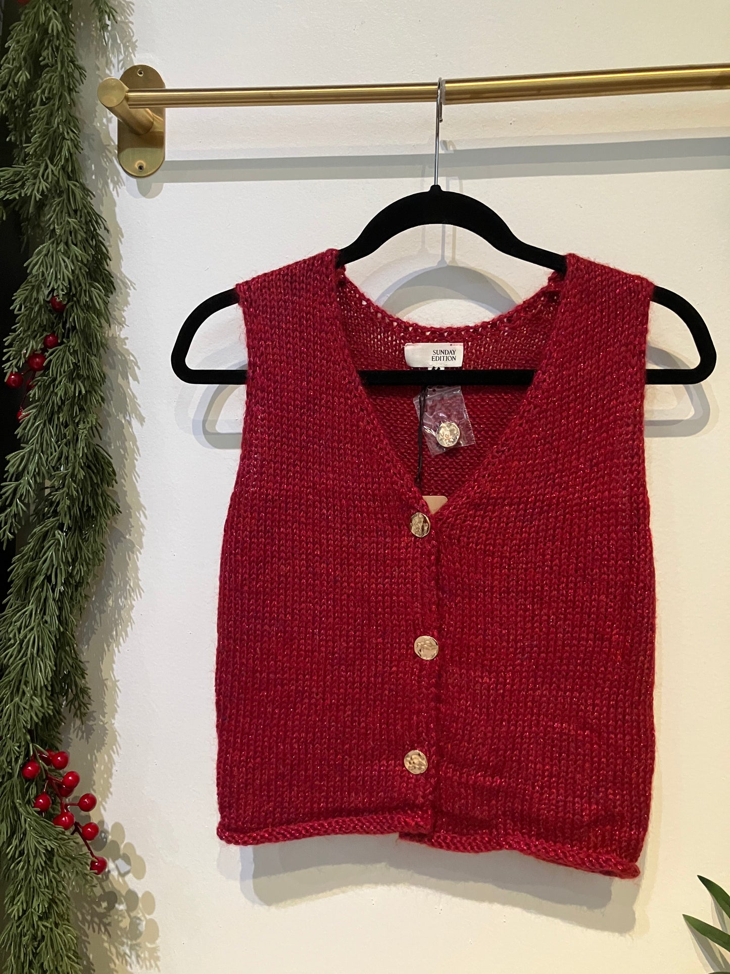 Cranberry Christmas Vest