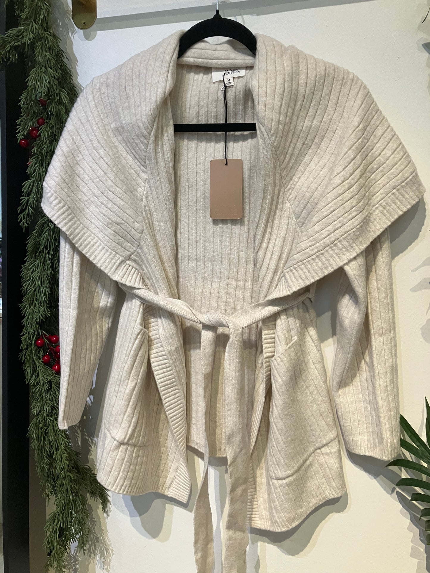 Cream Cozy Wrap Cardigan