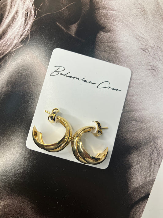 Double Hoop Gold Filled Earrings