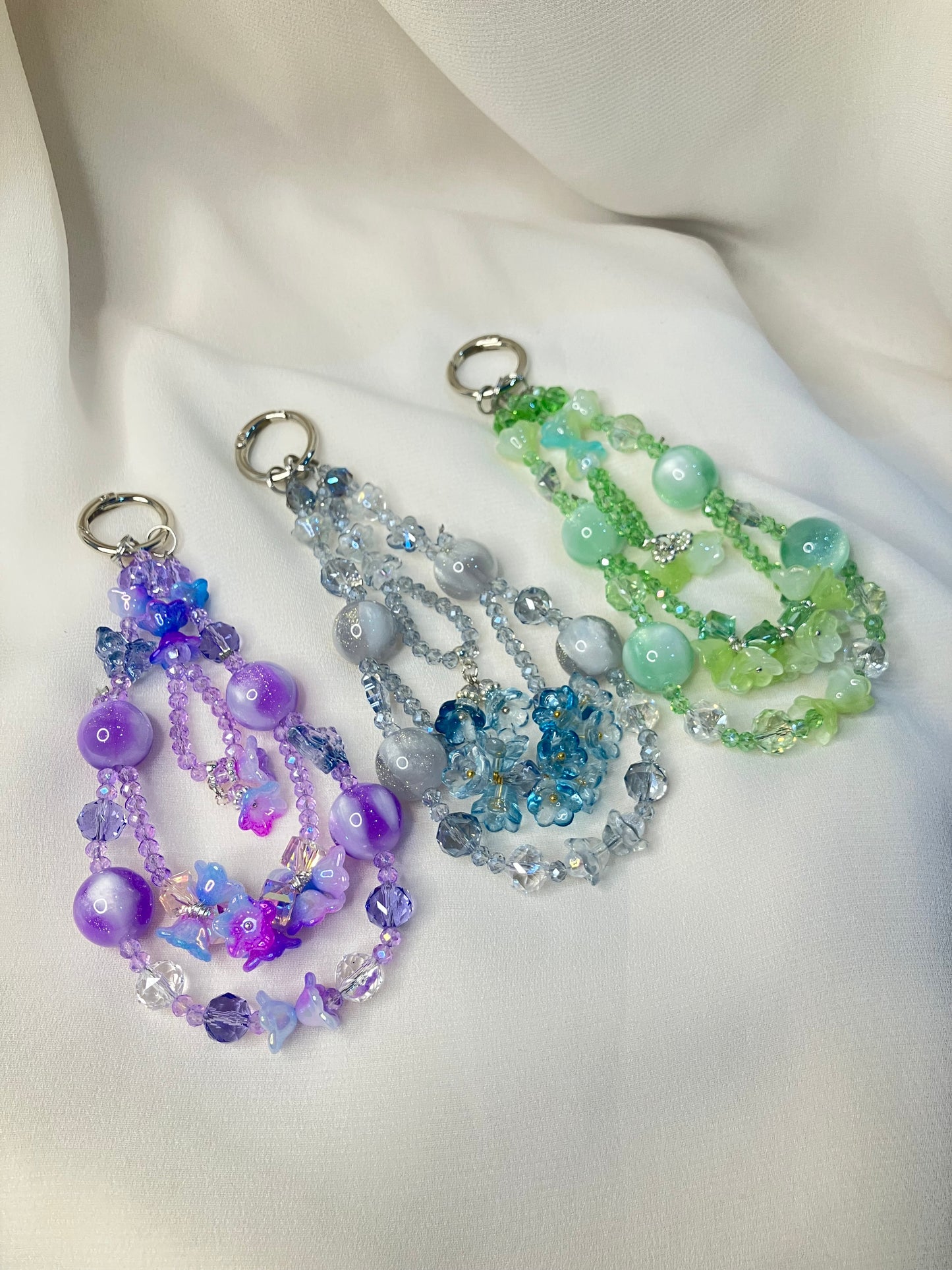 Floral Beaded Keychain