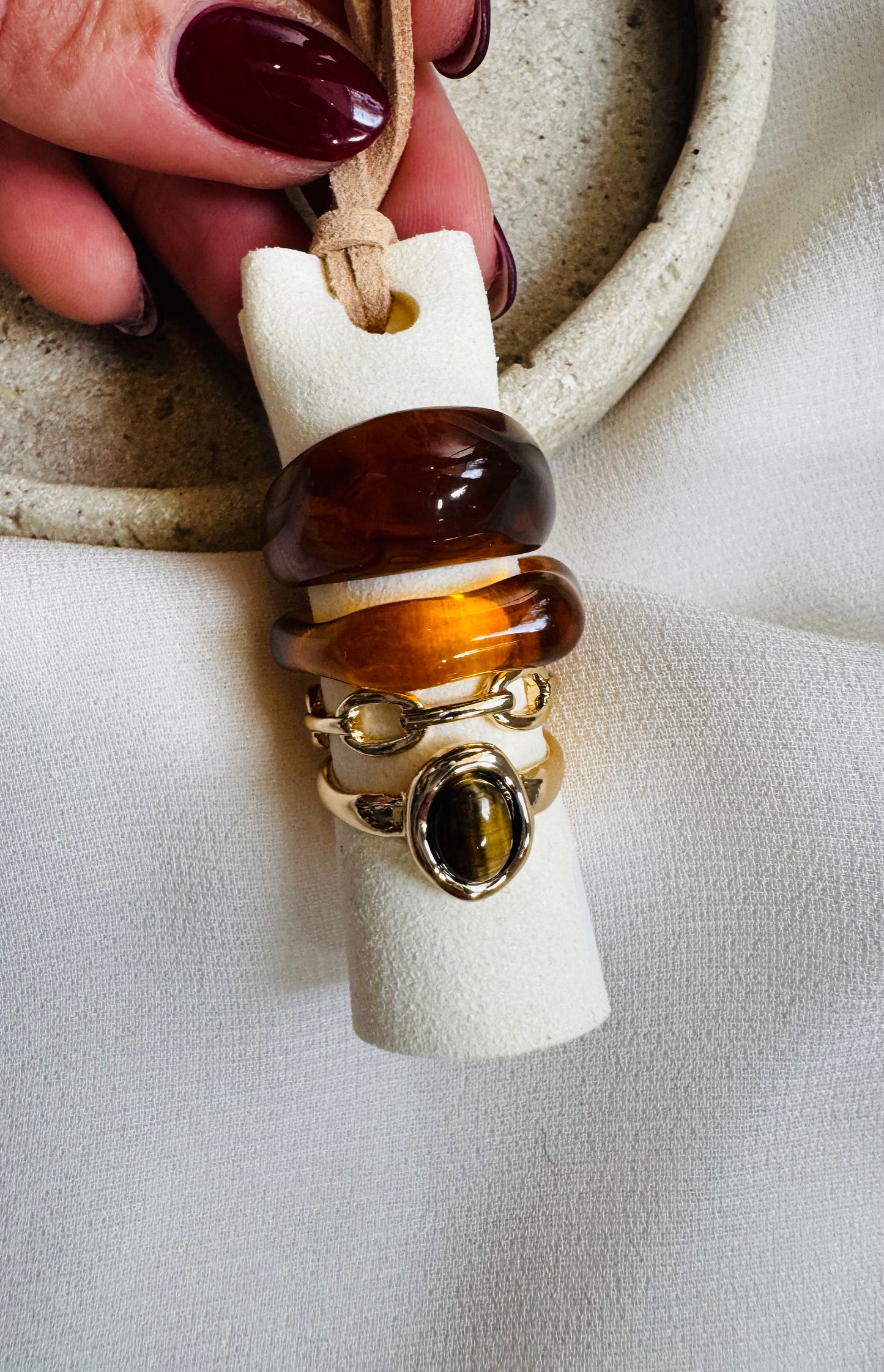 Mocha 5 Pc Ring Stack