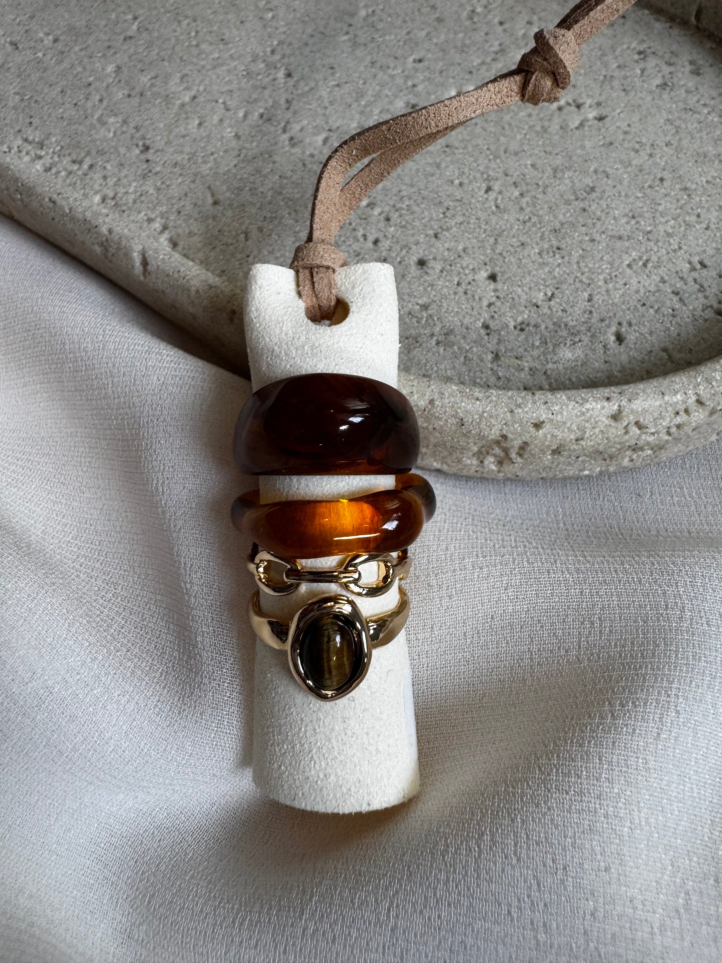 Mocha 5 Pc Ring Stack