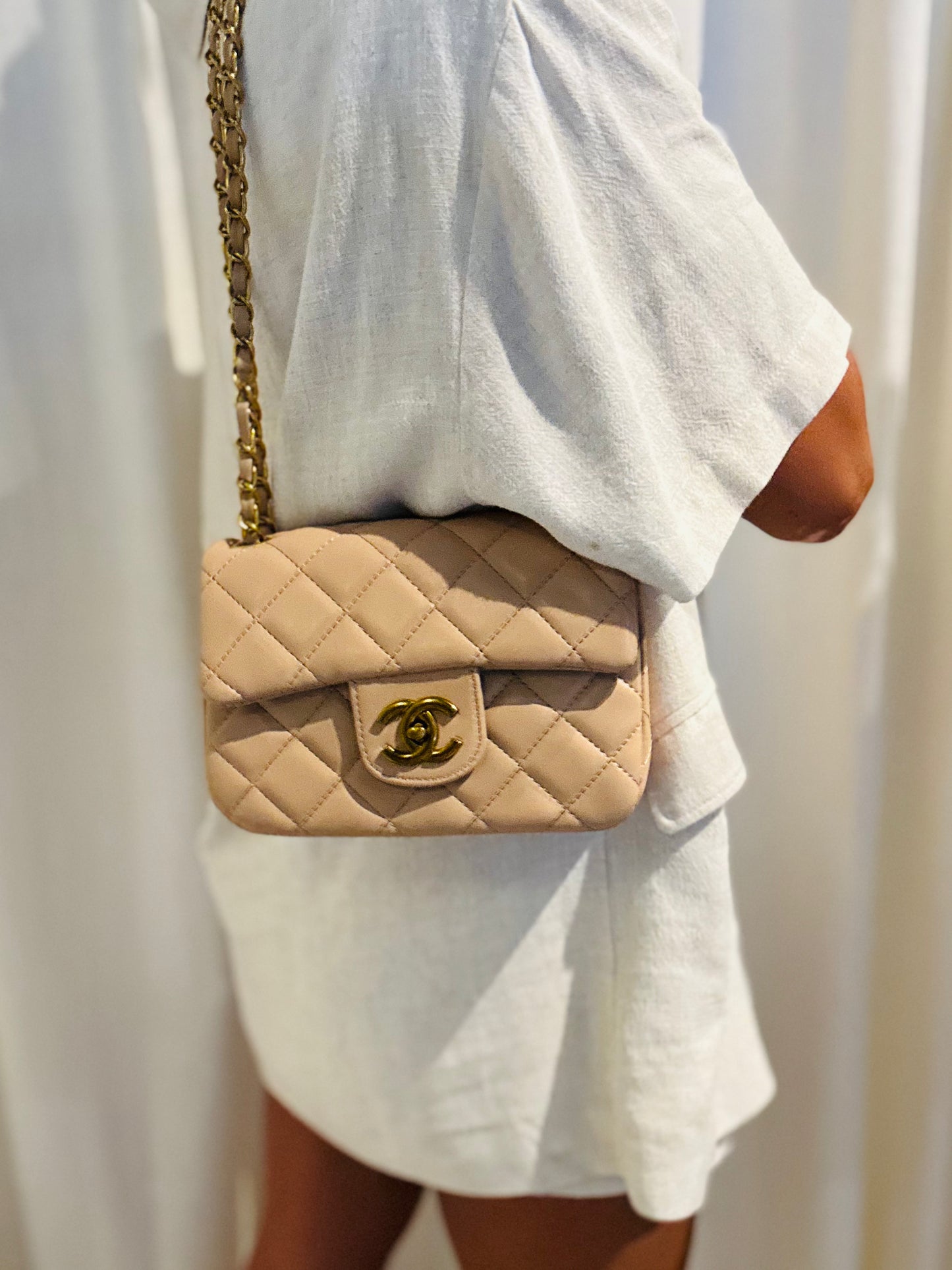 Diamond Quilted Logo Crossbody Bag