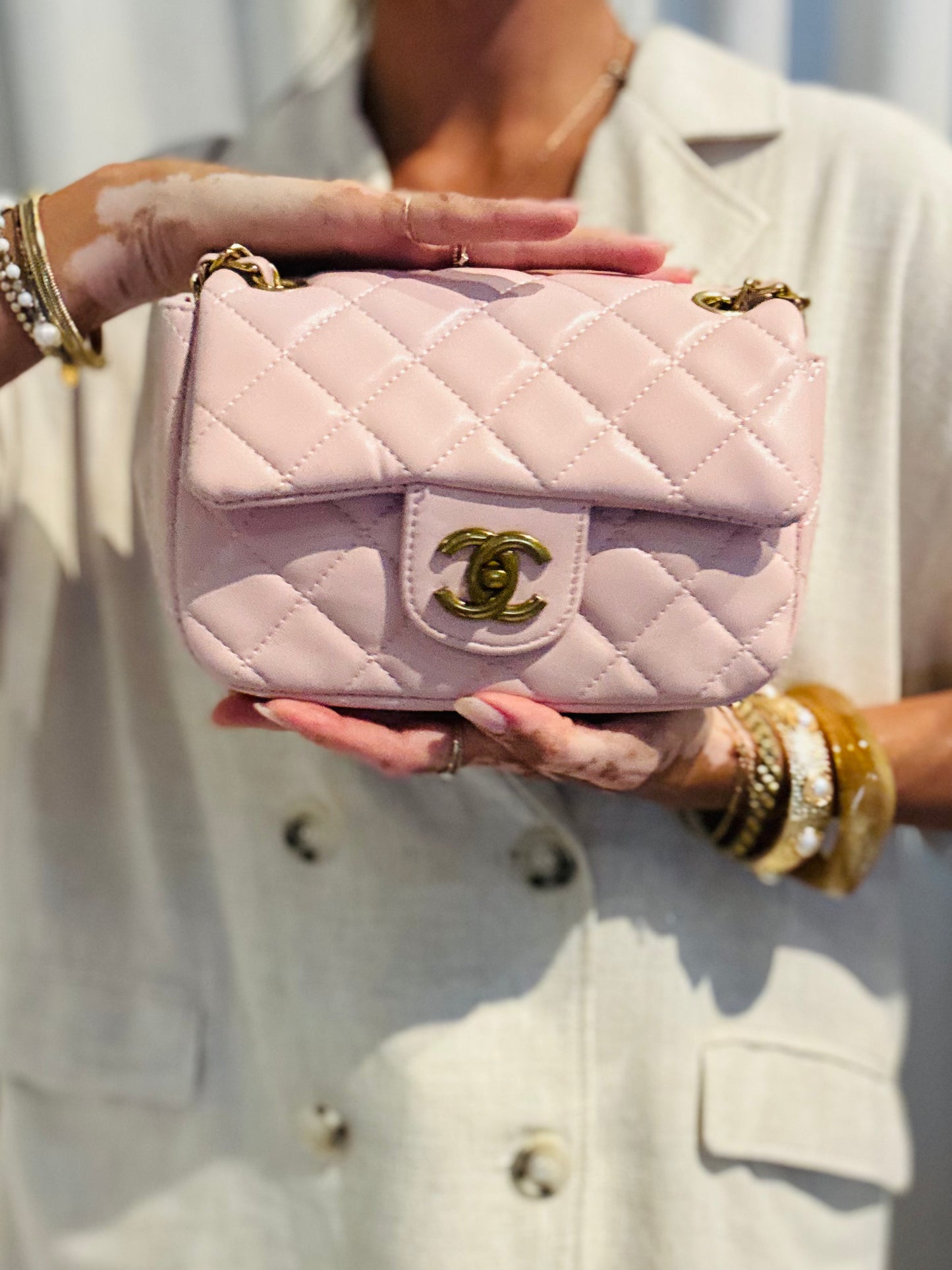 Diamond Quilted Logo Crossbody Bag