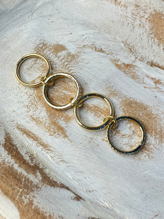 Four Finger Gold Dipped Chain Ring