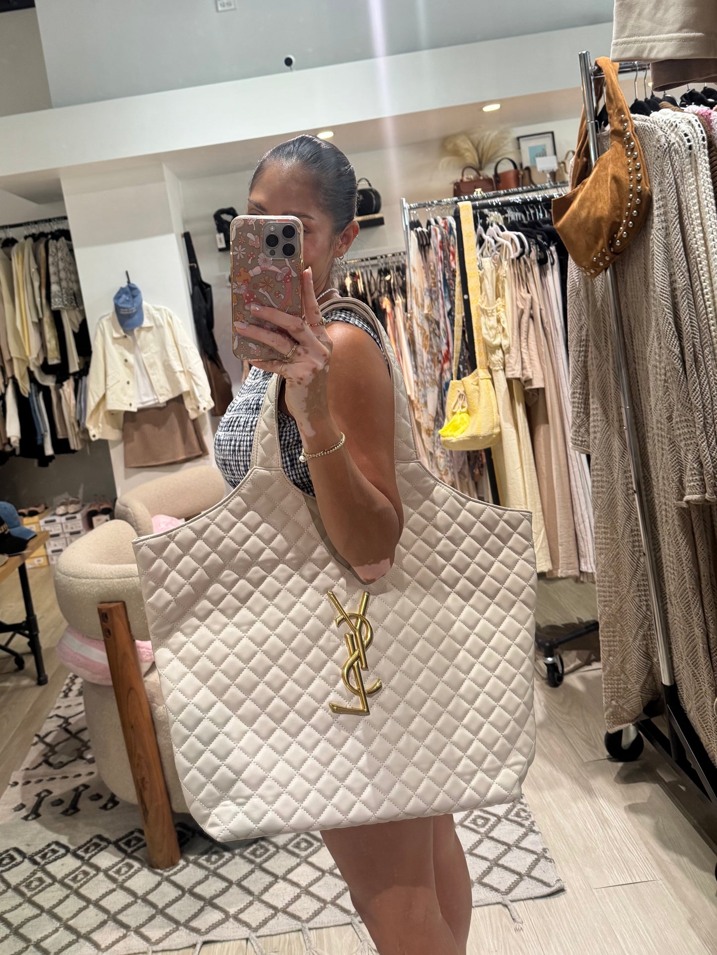 Large Quilt Luxe Letters Bag With Wallet