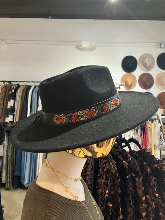 Midnight Aztec Felt Hat