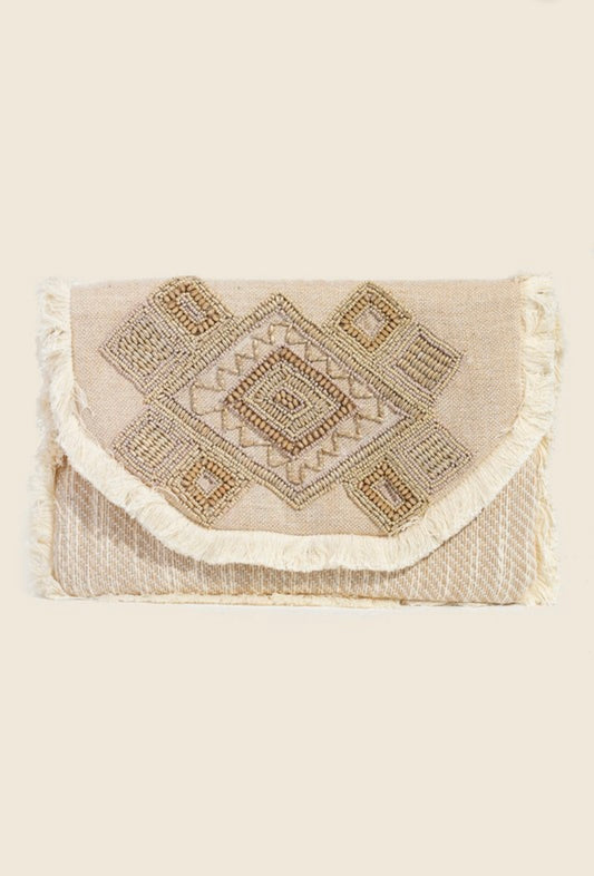 Bhuvi Boho Beaded Pattern Envelope bag