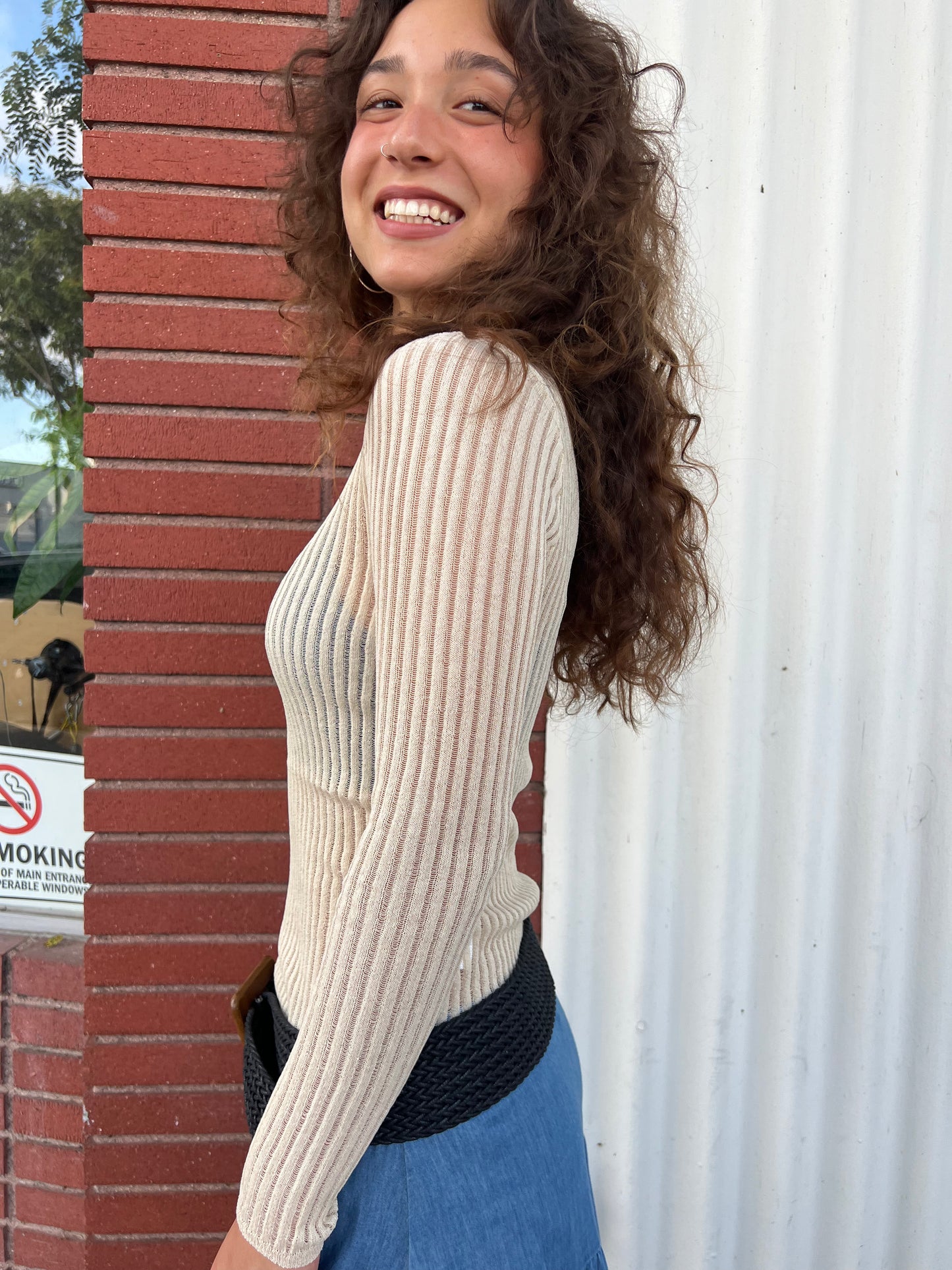 Creamy Featherknit Top