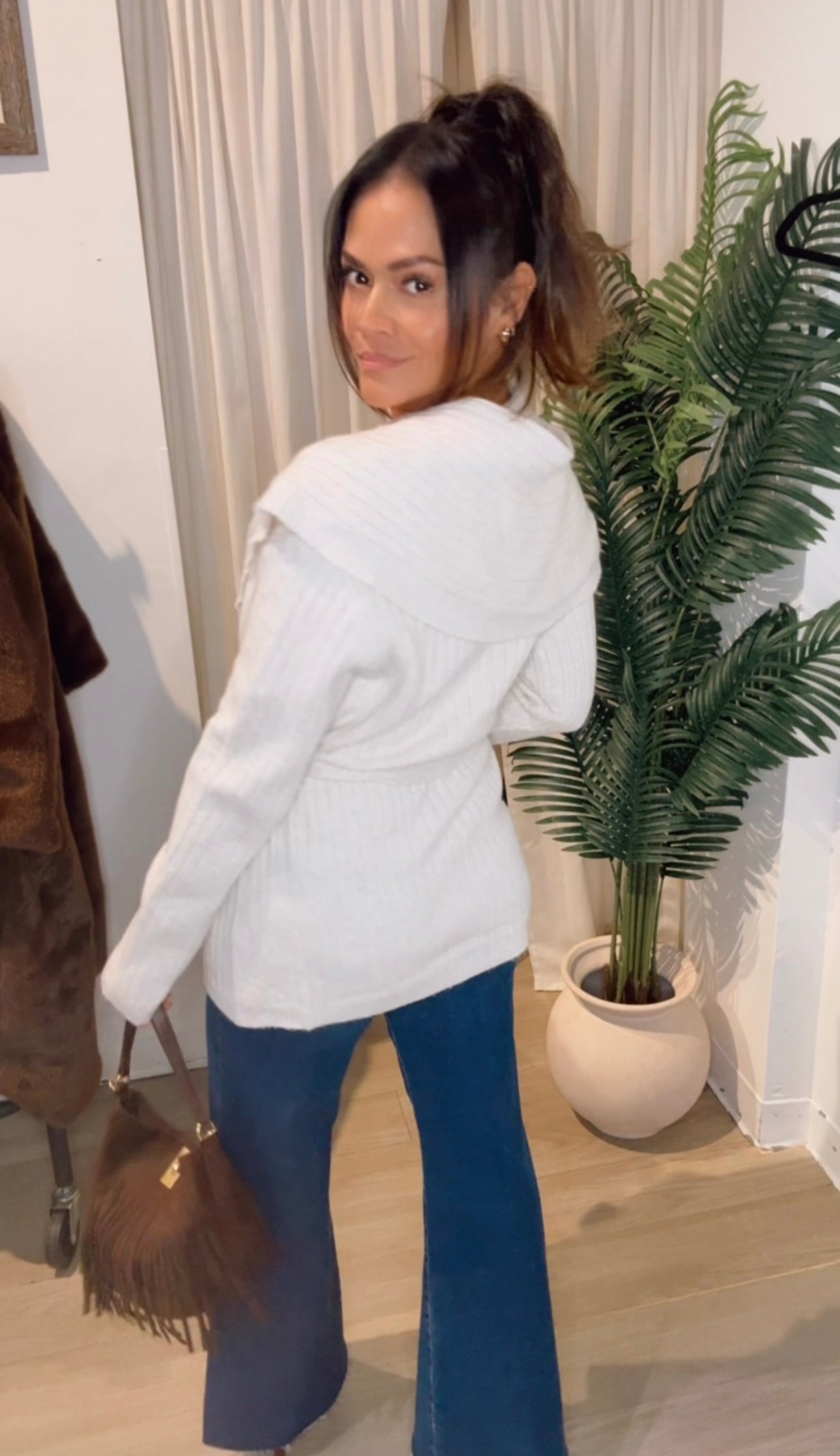 Cream Cozy Wrap Cardigan