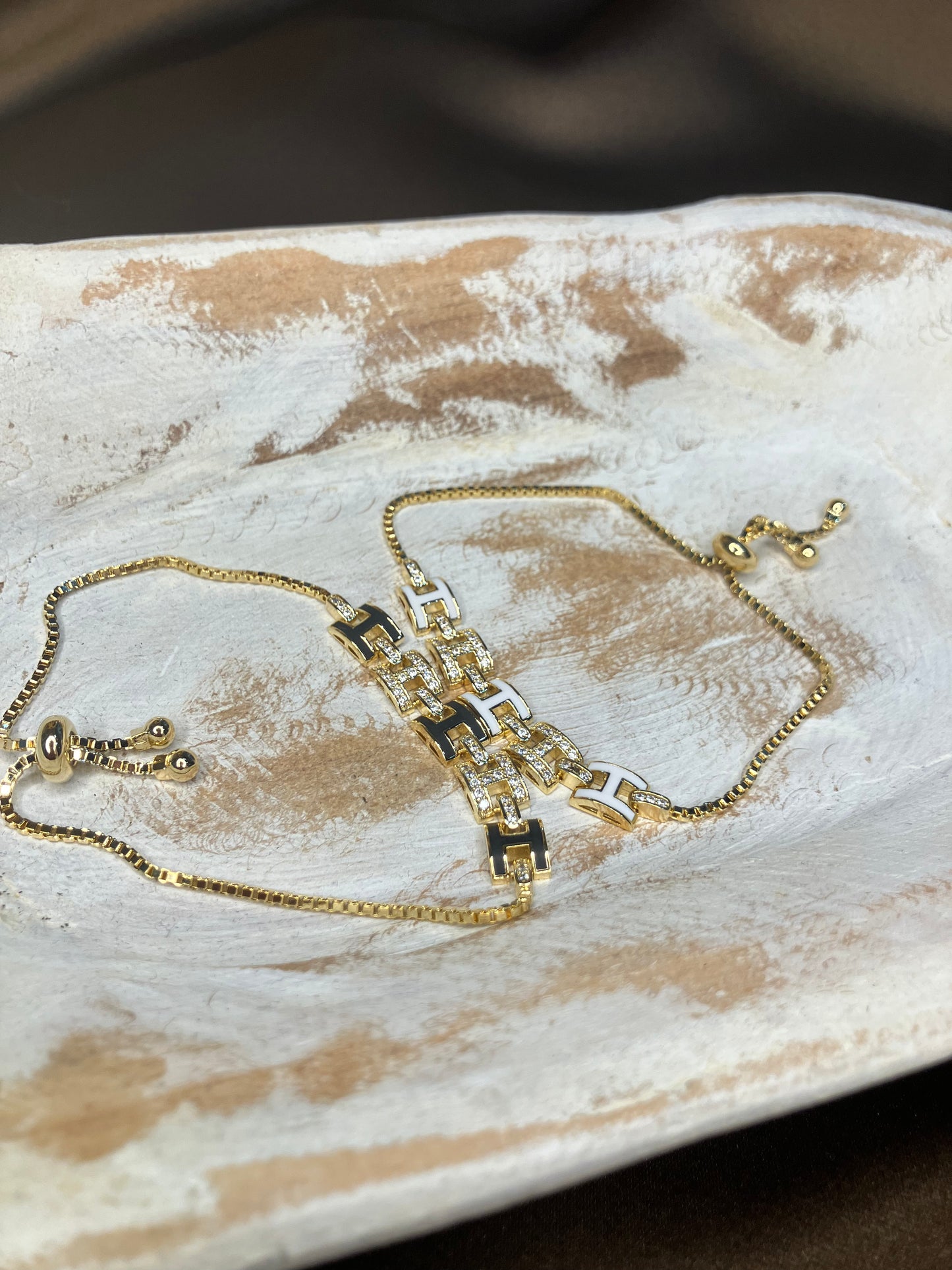 Luxe H Gold Adjustable Bracelet