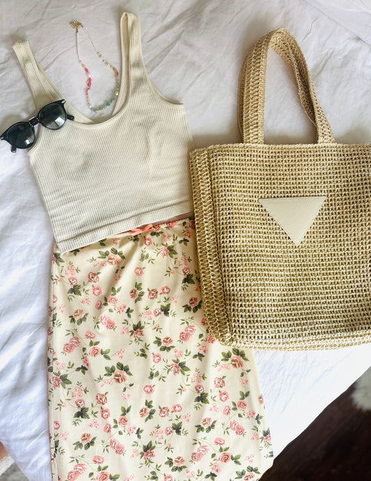 Mesh Floral Skirt