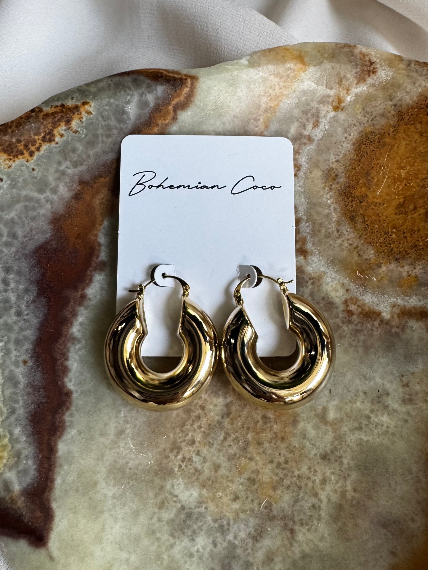 Bold Puff Hoop Earrings