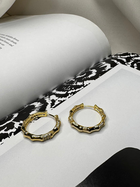 Bamboo Pave Hoops
