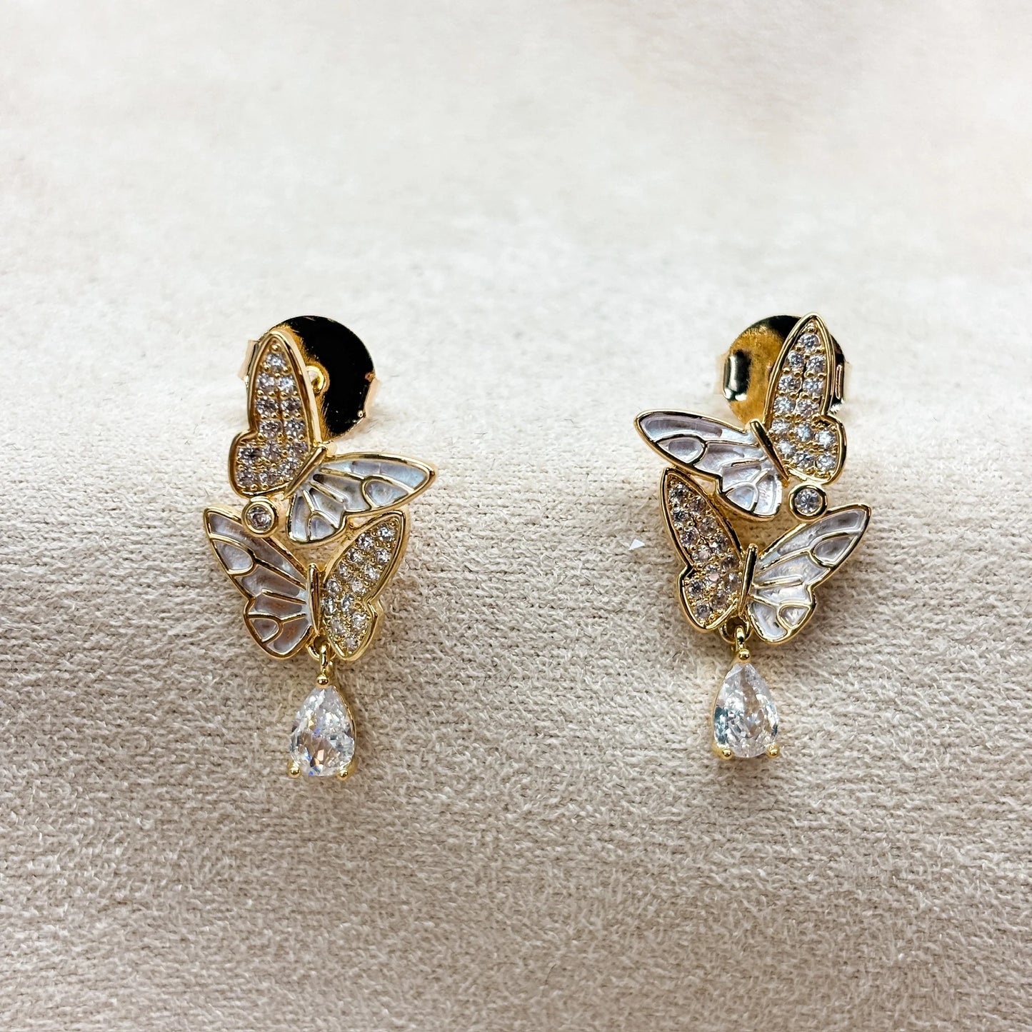 Butterfly Dangle Gold Filled Earrings