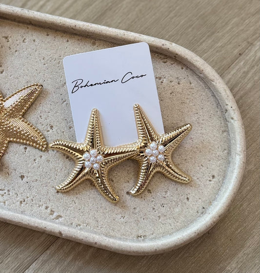 Pearl Tide Starfish Earrings