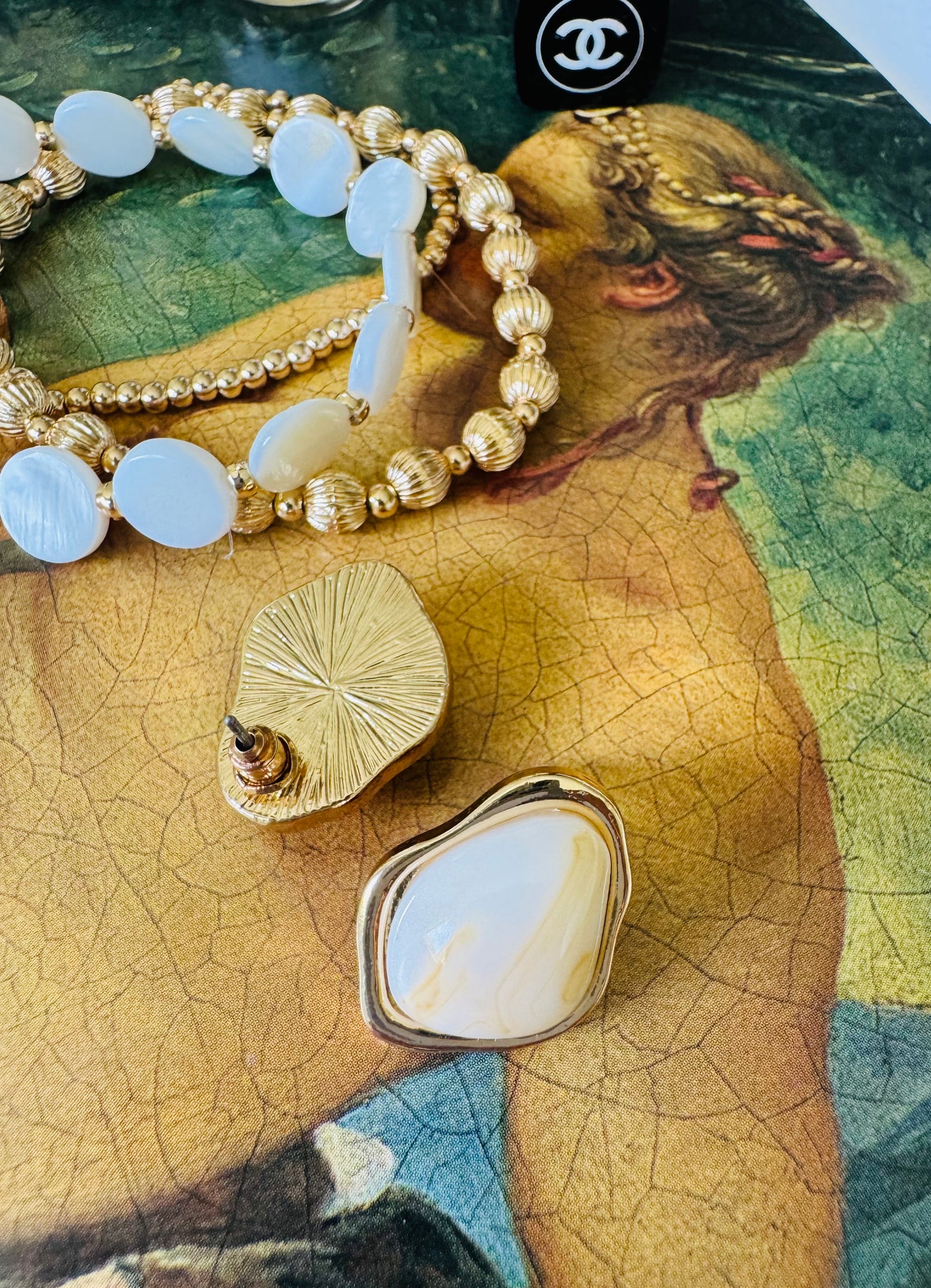 Ripple Effect Stone Stud Earrings