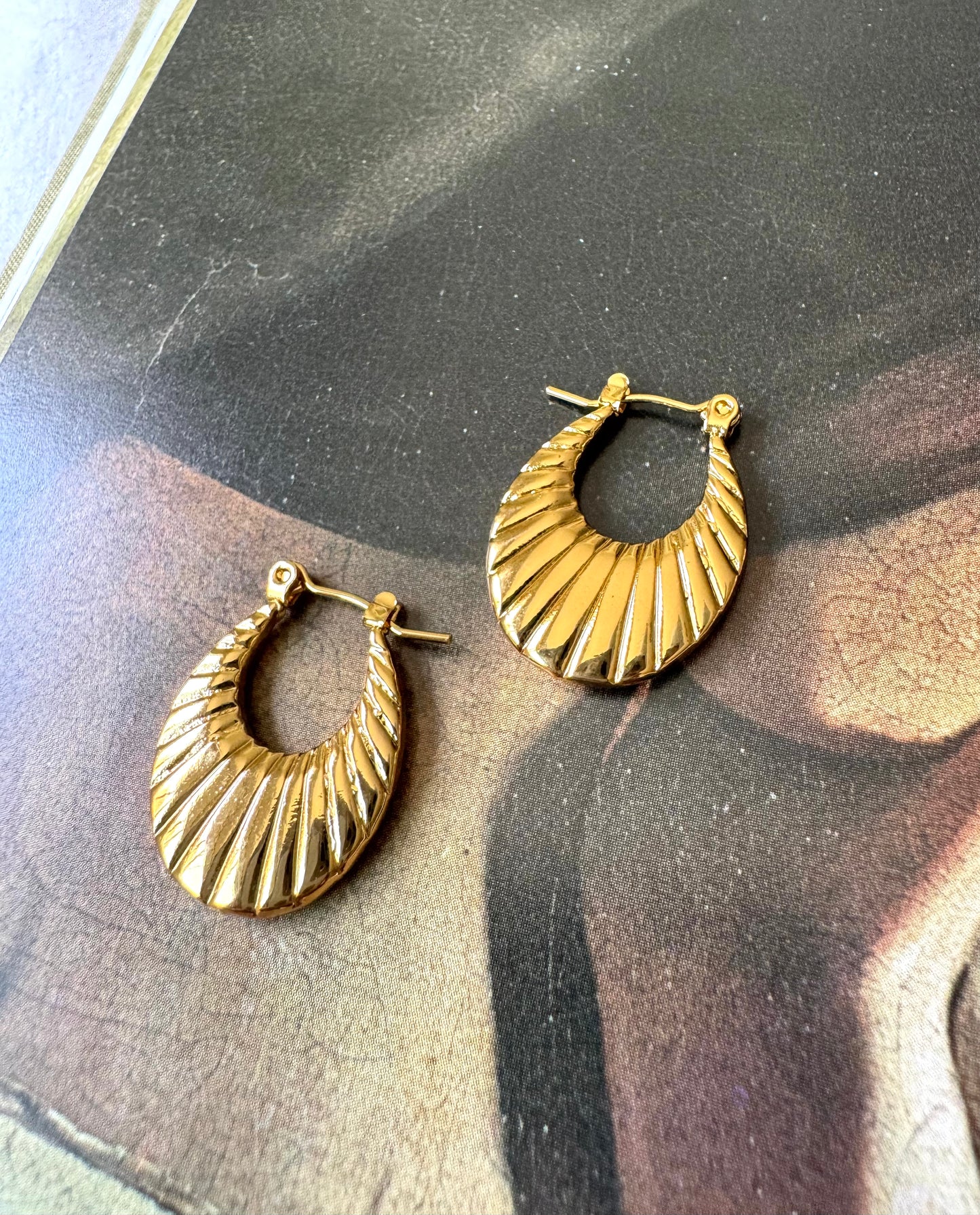 Art Deco Hinge Hoops