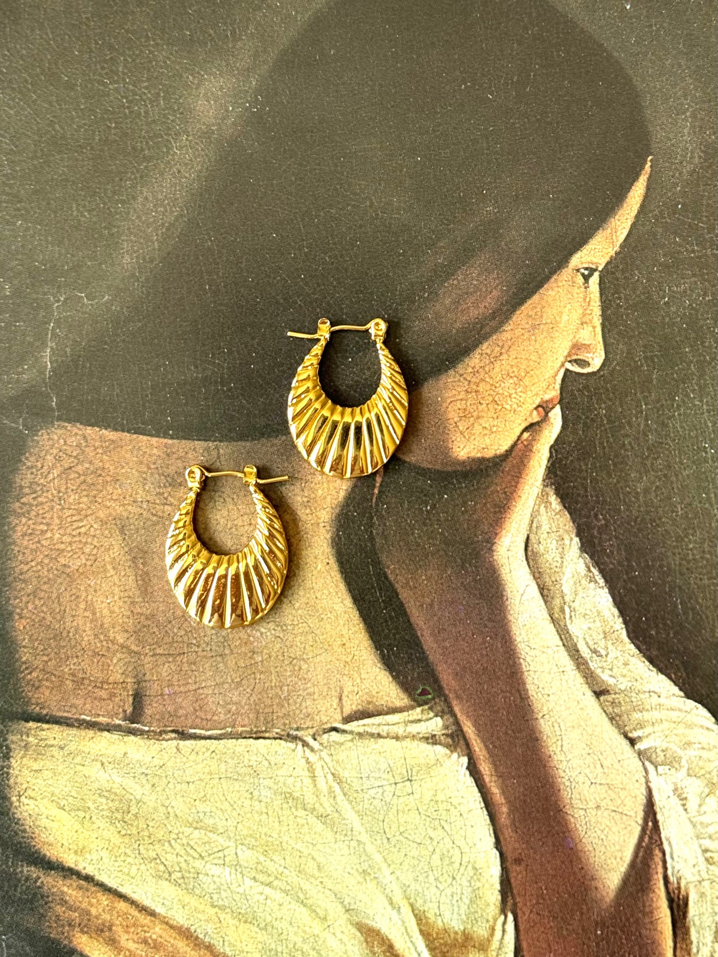 Art Deco Hinge Hoops