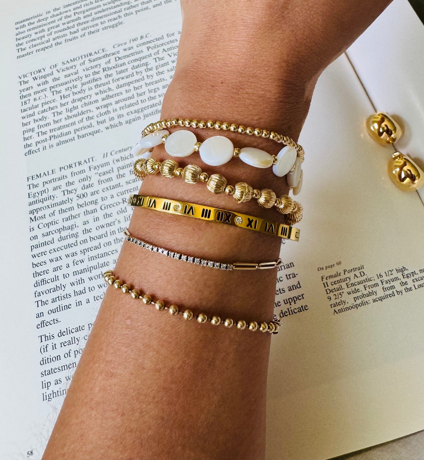 Mother Of Pearl Bracelet set