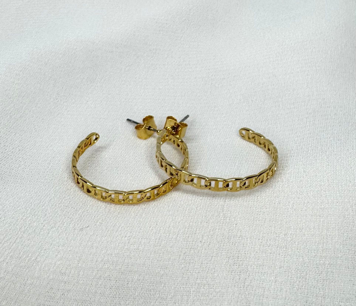 Open Twist Midi Hoops - 14K gold Dipped