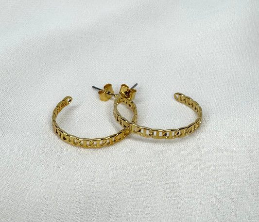 Open Twist Midi Hoops - 14K gold Dipped