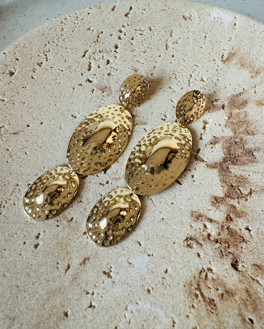 Halo Gold Drop Earrings