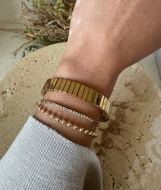 Liquid Gold Bar Stretch Bracelet