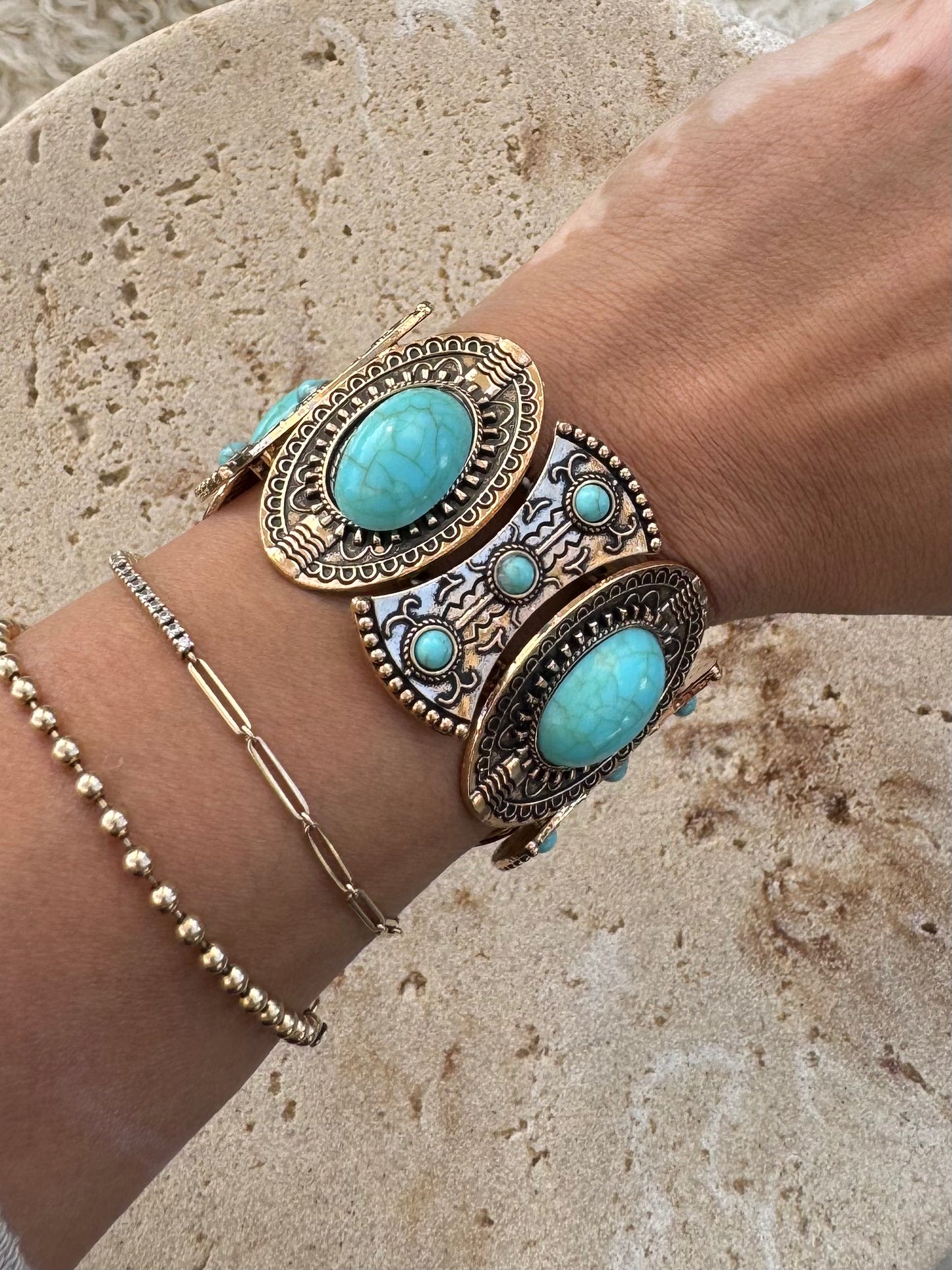 Turquoise Trails Concho Bracelet