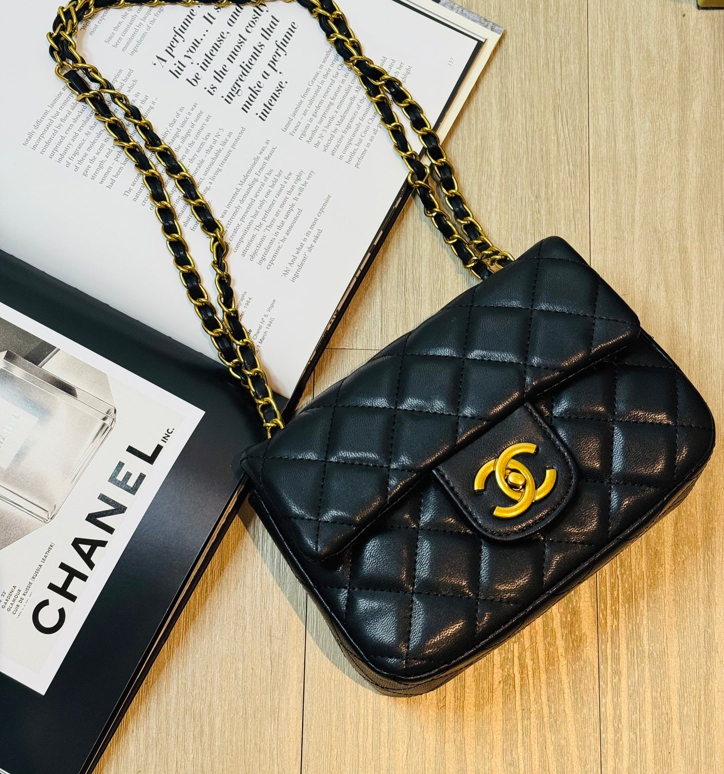 Diamond Quilted Logo Crossbody Bag