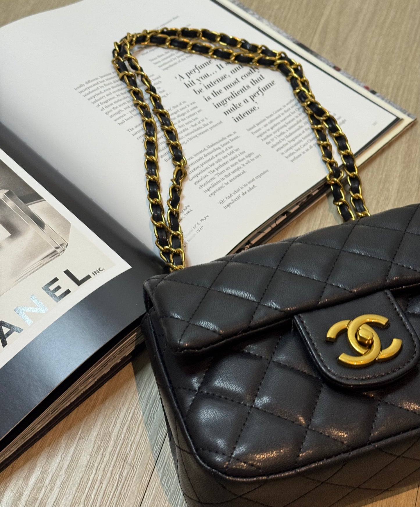 Diamond Quilted Logo Crossbody Bag