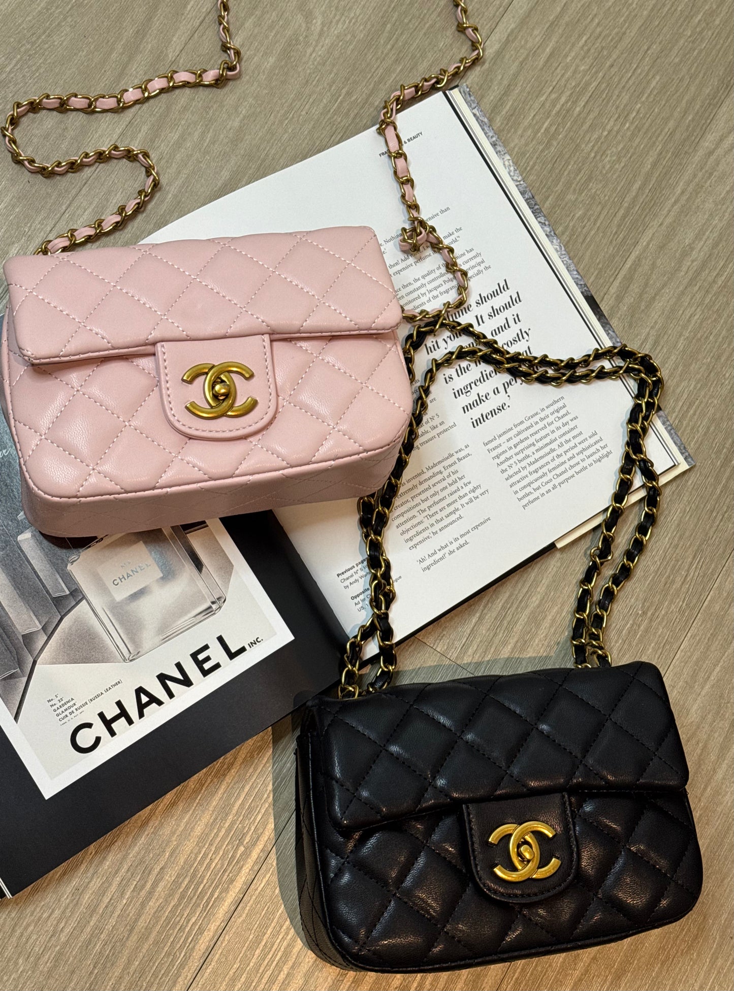 Diamond Quilted Logo Crossbody Bag