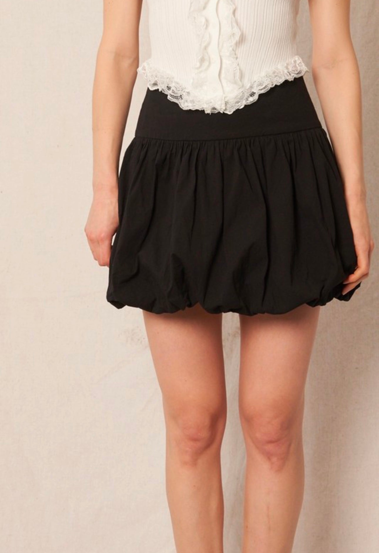 Noir Chic Mini Bubble Skirt