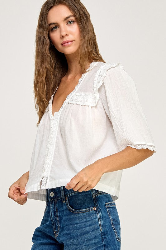 Luna Lace V-Neck Top