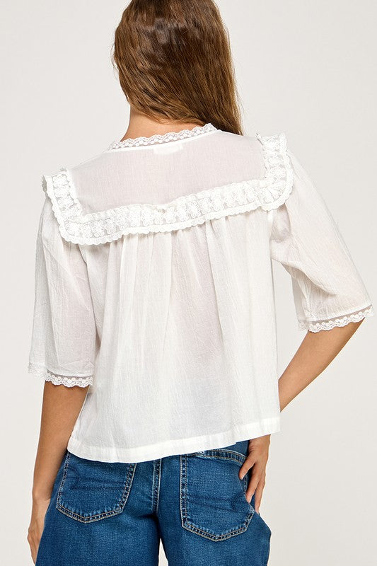 Luna Lace V-Neck Top