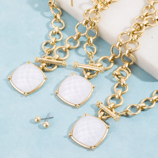 Aurelia Square Stone Jewelry Set