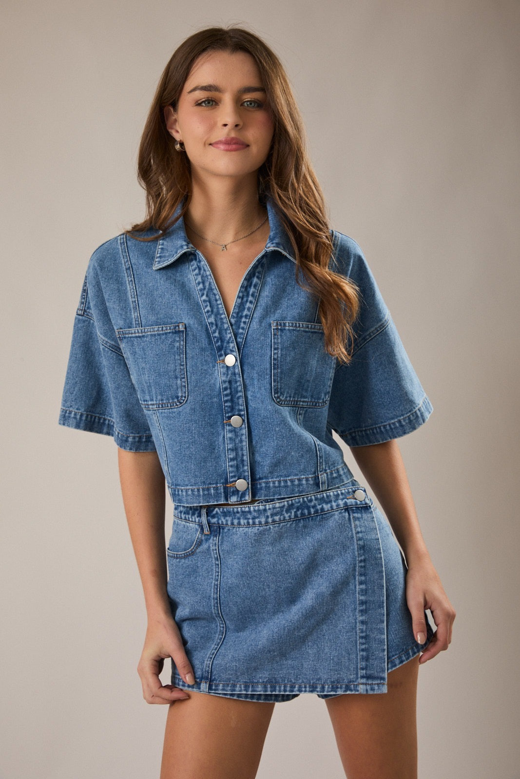 Denim Lover Crop Shirt