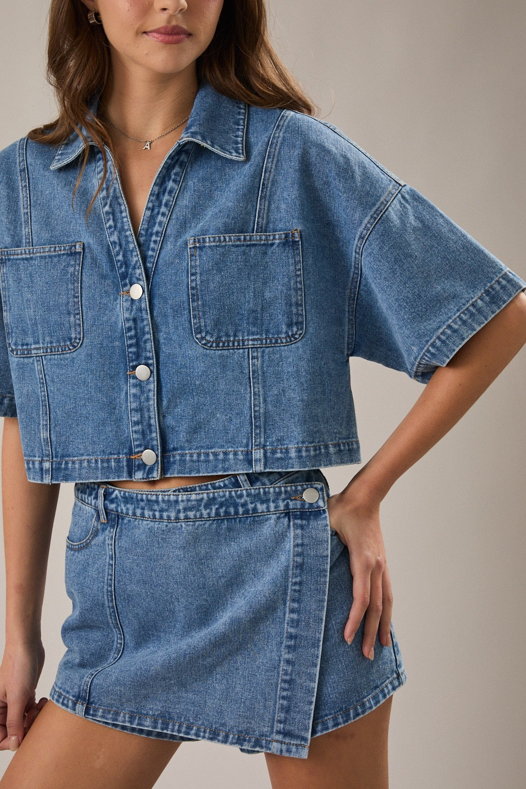 Denim Lover Crop Shirt