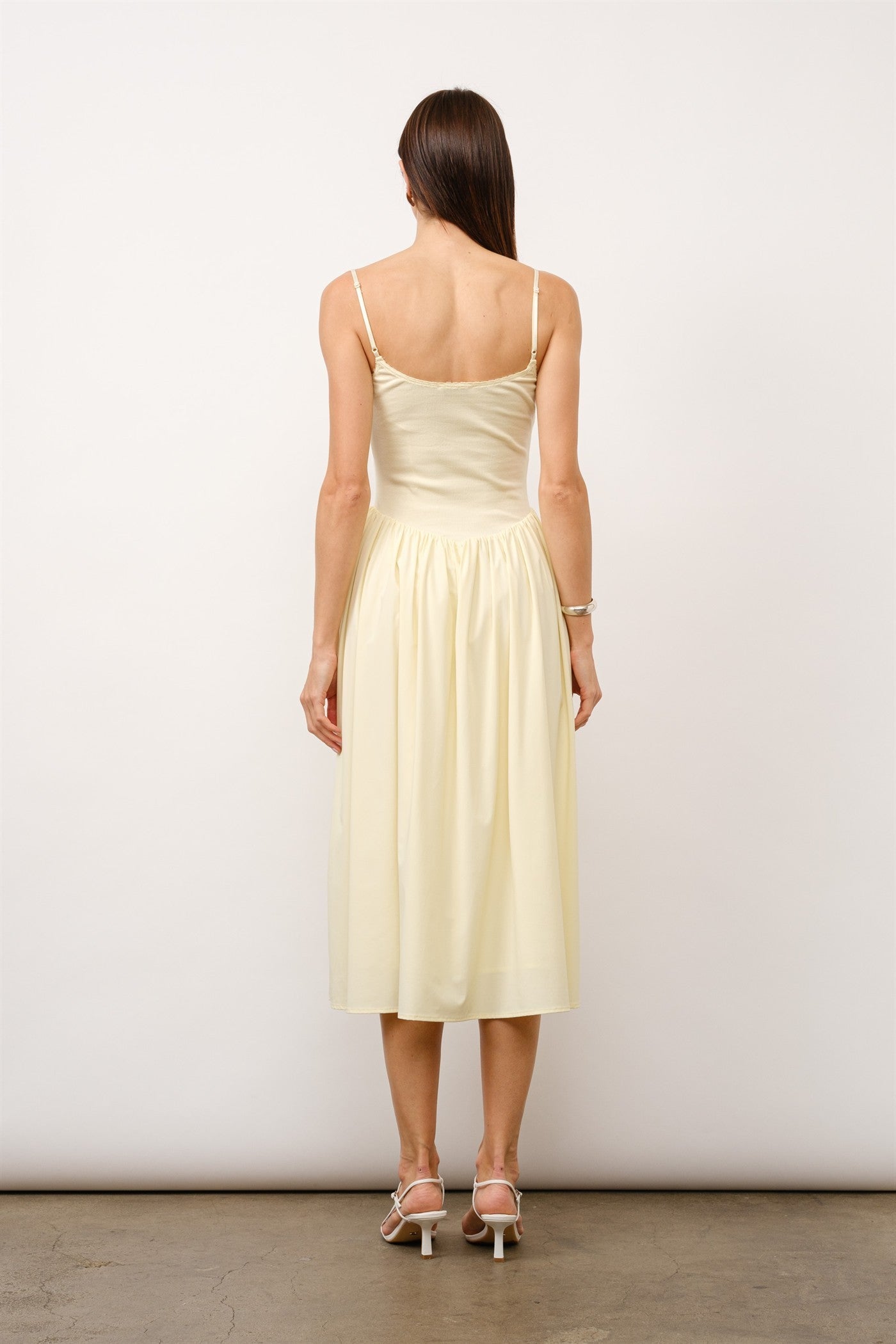 Loucia Yellow Midi Dress