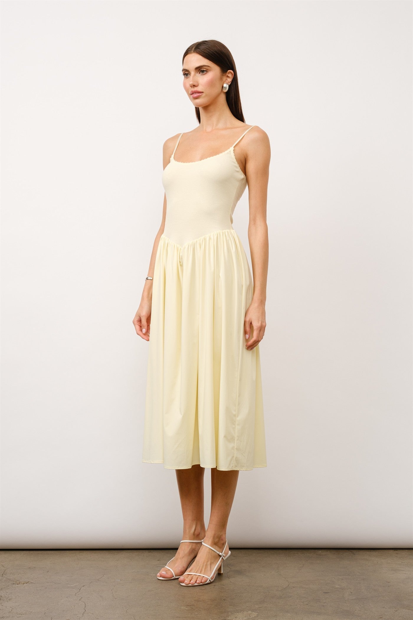 Loucia Yellow Midi Dress