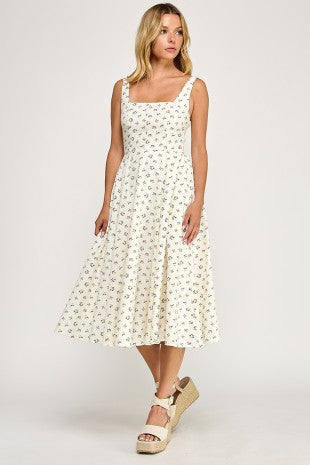 White Garden Smocked Dress