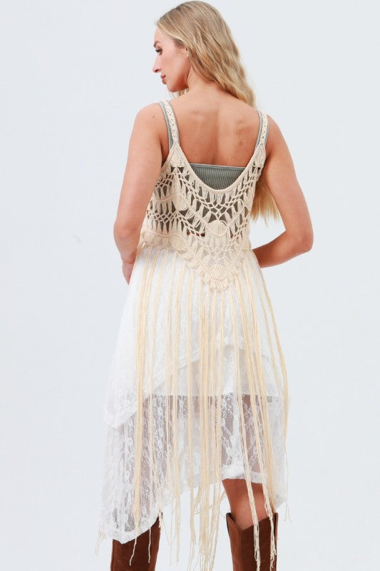 Lace-up Tassel Top