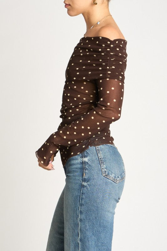 Luna Dot Off-Shoulder Top