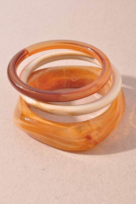 Resin Bangle Bracelet Set