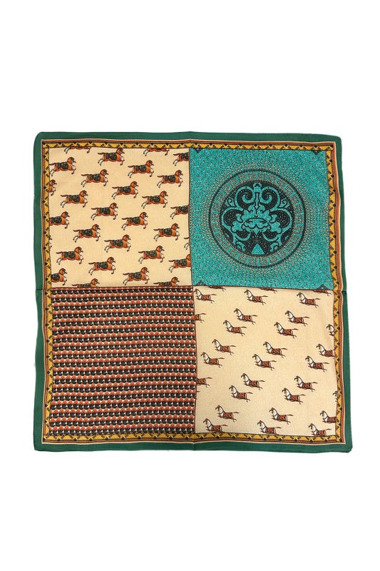 Abstract Horses Print Bandana Scarf