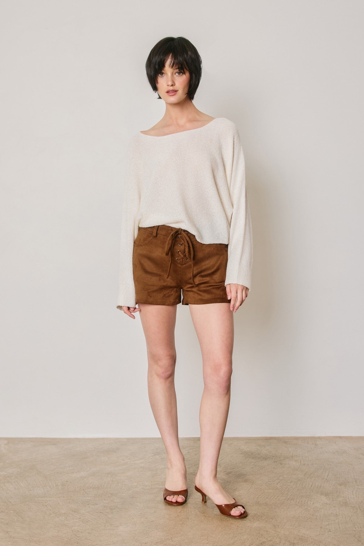 Camila Light Knit Batwing Cropped Top