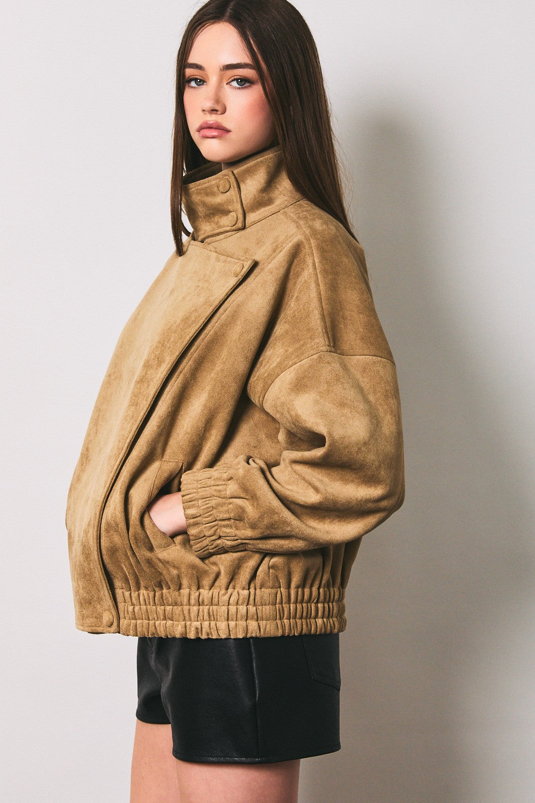 Chic Oversized Suede Jacket