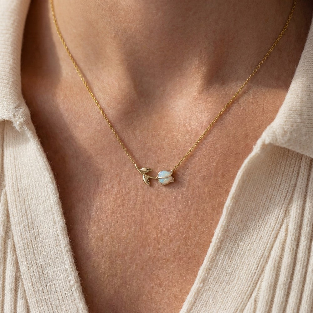 Gold Dipped Dainty Tulip Necklace